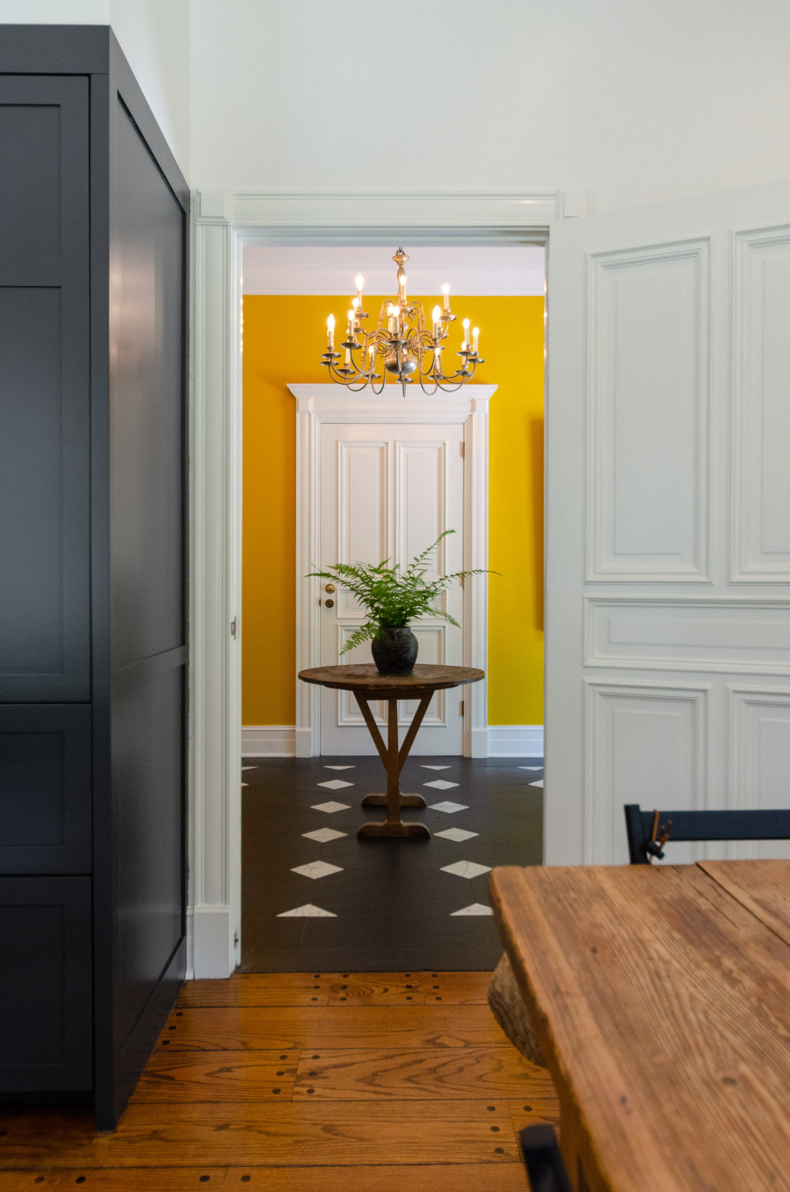 Interior of remodeled kitchen.