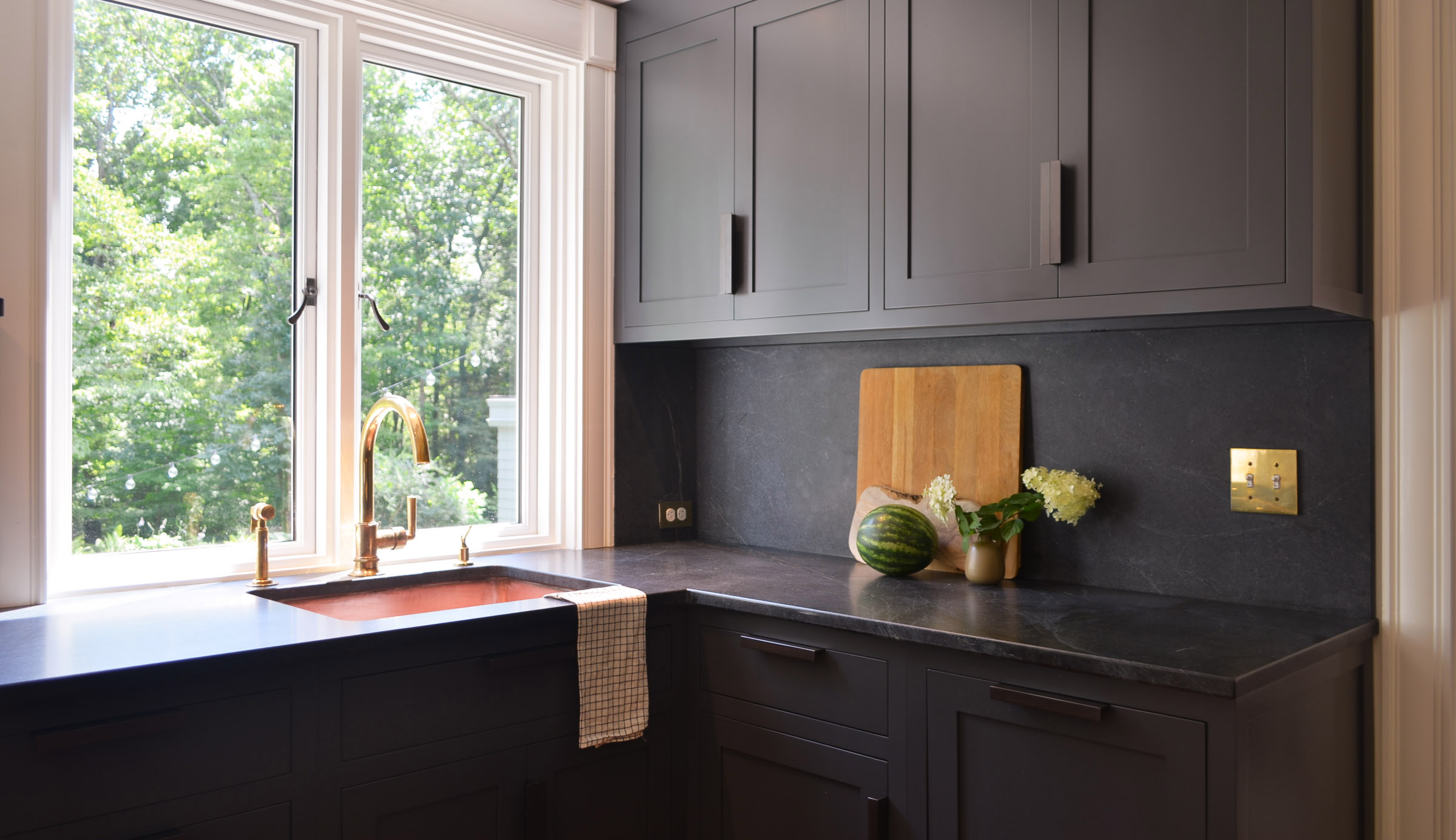 Interior of remodeled kitchen.