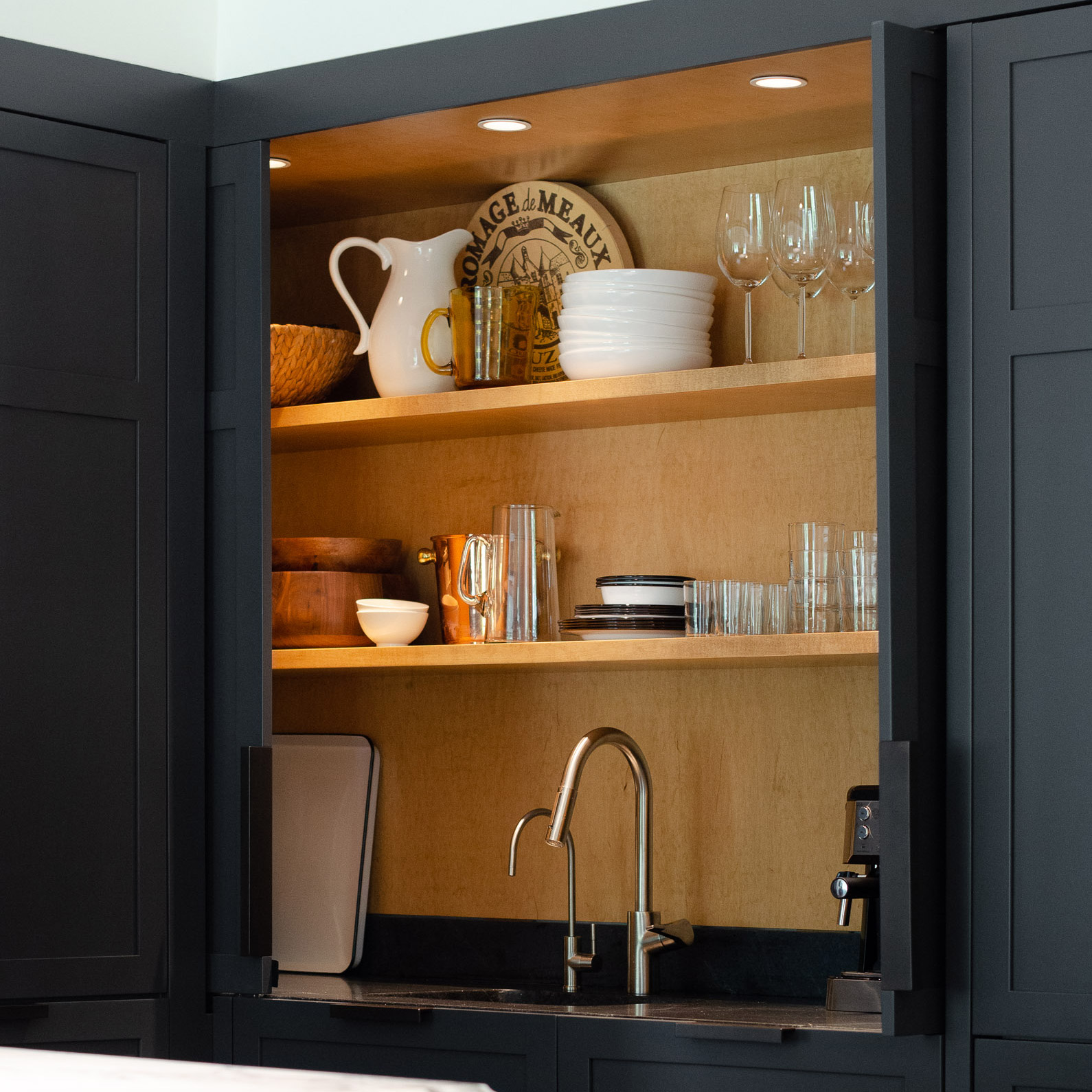 Interior of remodeled kitchen.