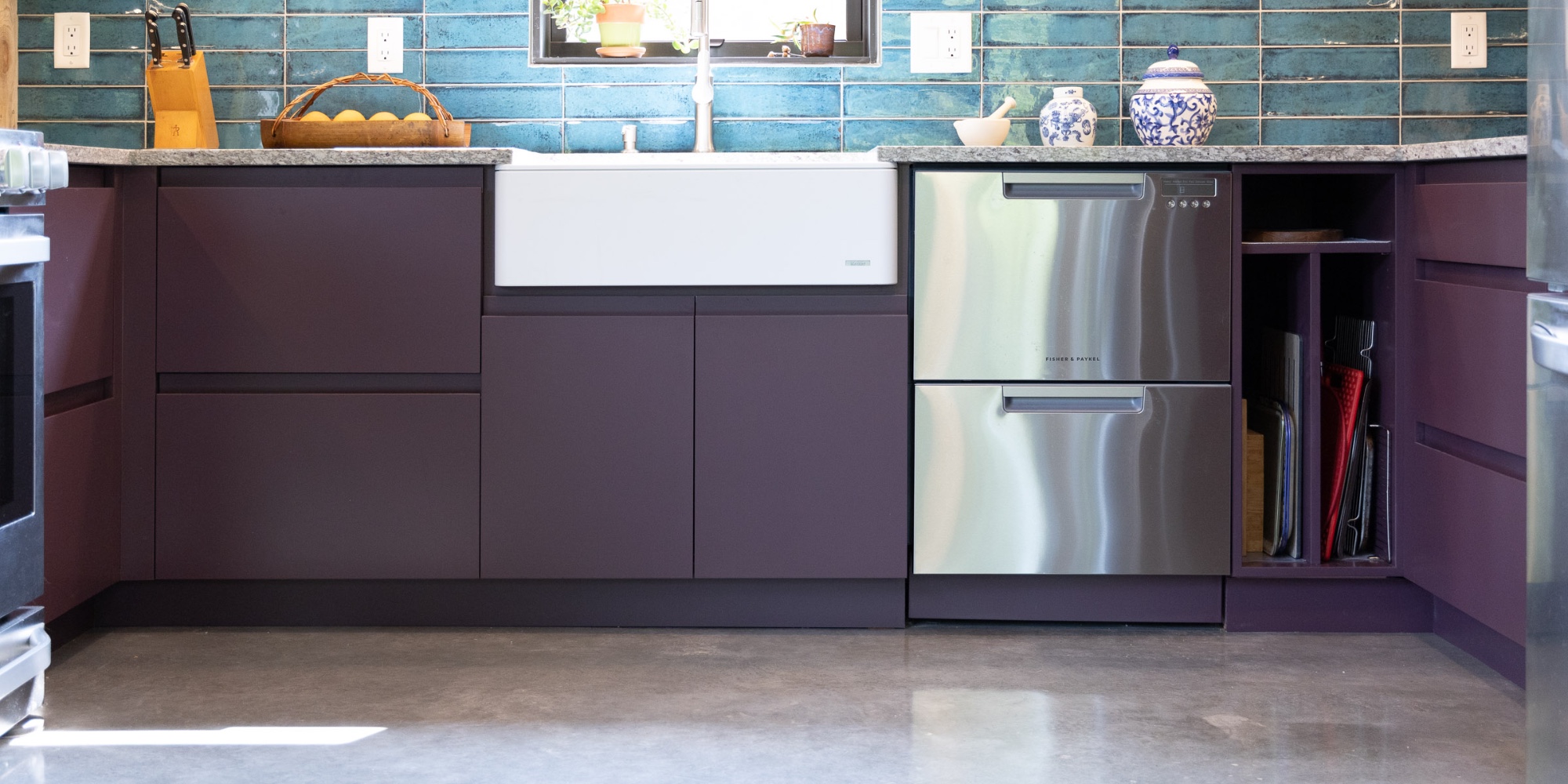 Interior of remodeled kitchen.
