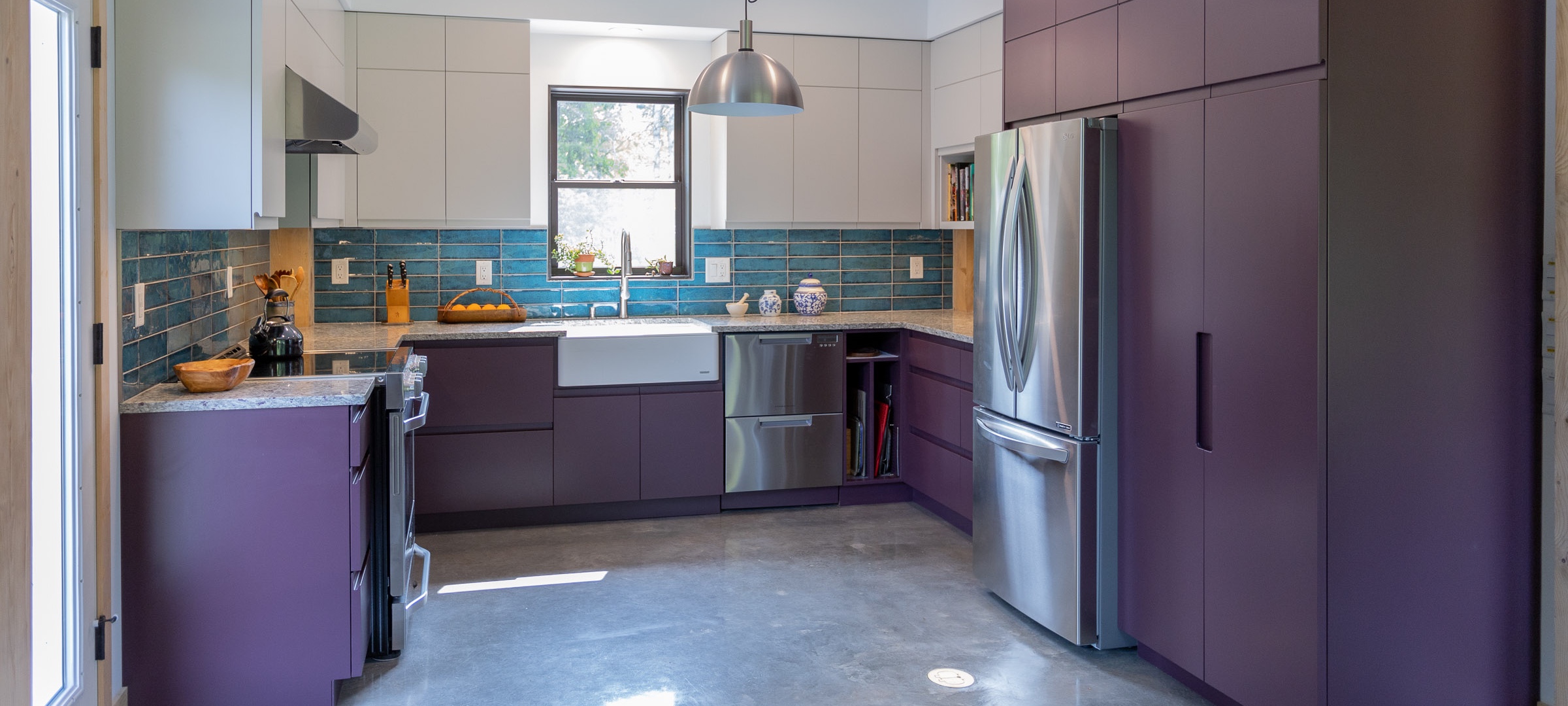 Interior of remodeled kitchen.