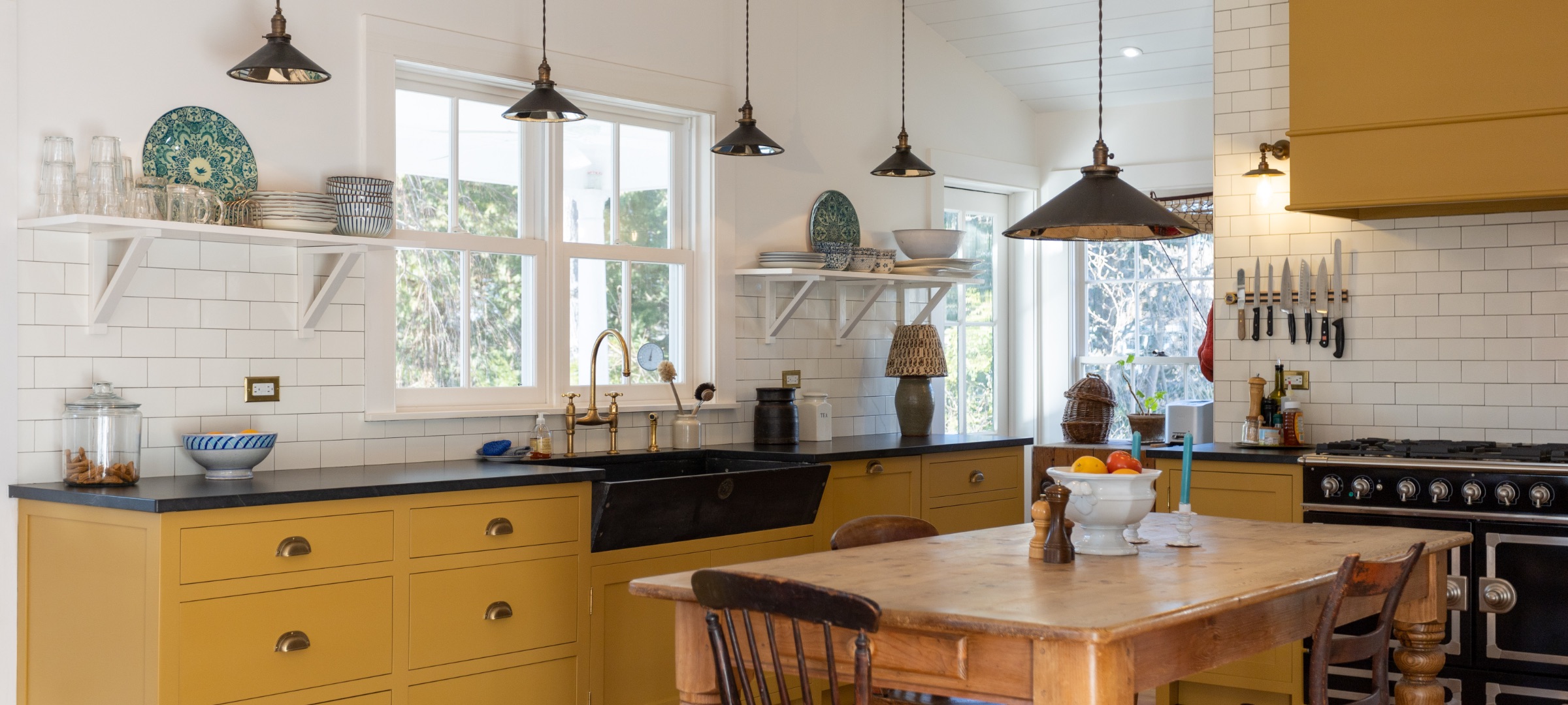 Interior of remodeled kitchen.