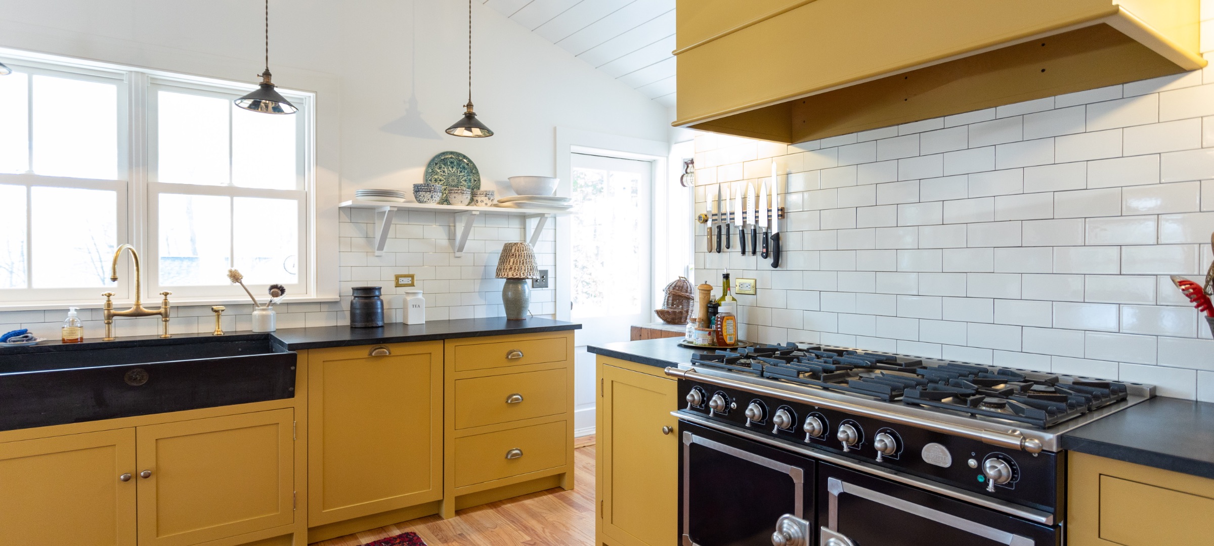 Interior of remodeled kitchen.